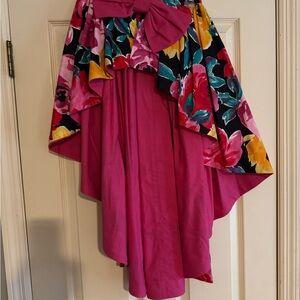 Floral Pink High-Low Skirt 80’s Vintage